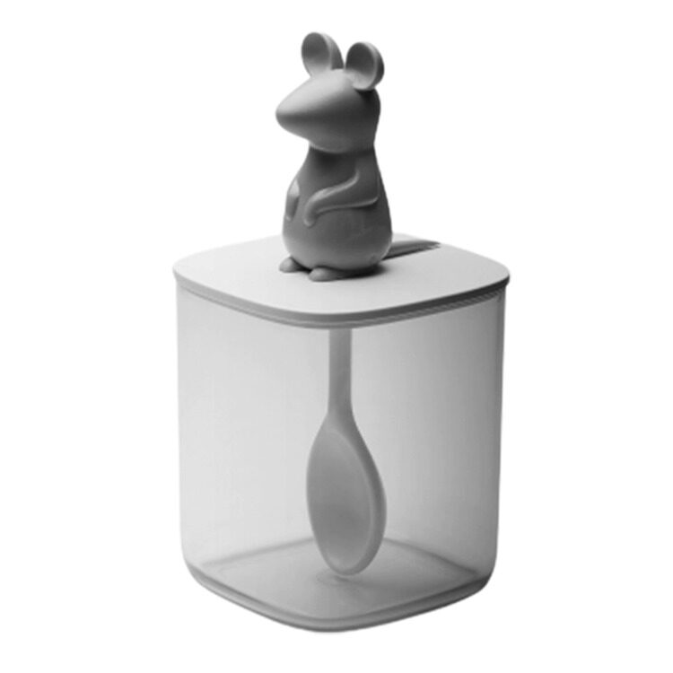Банка для сыпучих продуктов QUALY Lucky Mouse Seasoning с ложкой, 250 мл