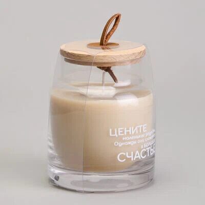 Свеча в баночке Lefard nature gingerbread man 8,5х10 см мал.  6шт.