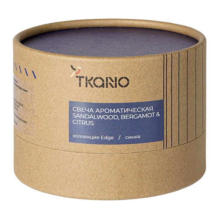 Свеча ароматическая Tkano Sandalwood, Bergamot & Citrus из коллекции Edge, синий, 30 ч