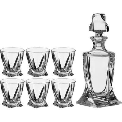 Набор для водки Crystal Bohemia 7 пр.квадро:штоф+6 стопок 400/55 мл. высота 25/6 см.