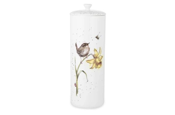Банка для хранения с крышкой Royal Worcester Забавная фауна Крапивник 31х11 см, фарфор костяной