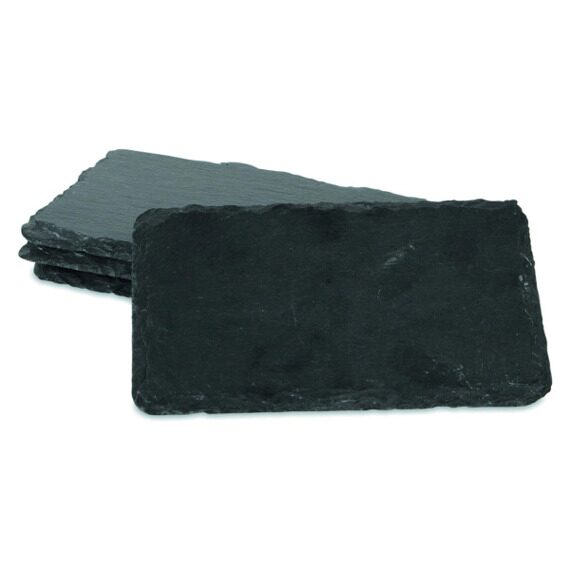Доска сервировочная для закусок Boska 16x10 см, набор 4 шт, сланец, черный Доска сервировочная для закусок Boska 16x10 см, набор 4 шт, сланец, черный