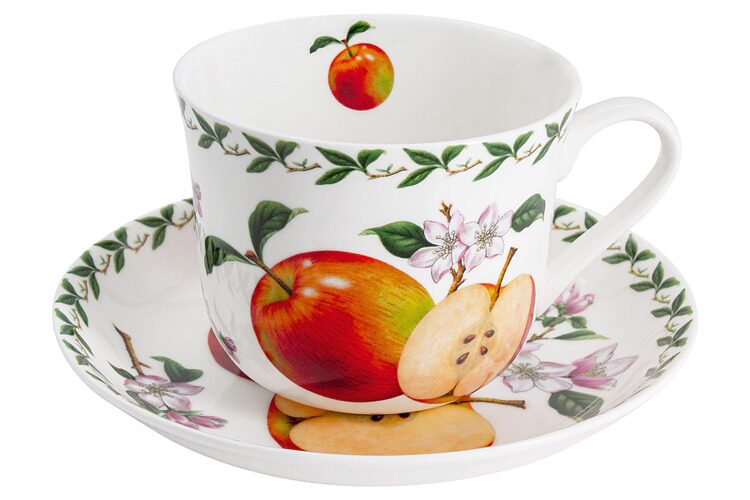 Пара чайная Maxwell & Williams, 1 перс, 2 пр, 480 мл, фарфор F, белая, Яблоко, Orchard Fruits