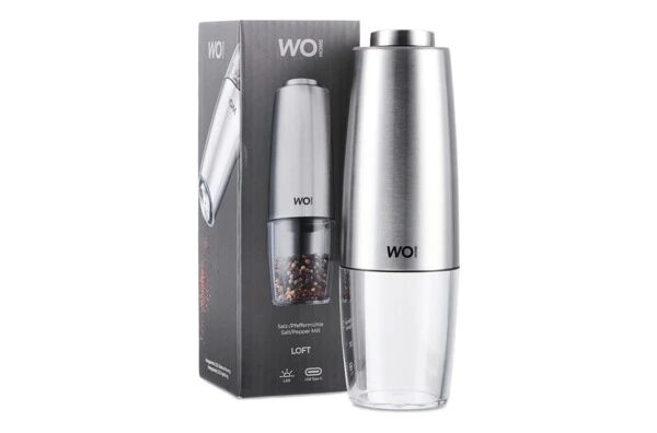 Мельница электрическая для соли и перца WO HOME Loft 19,5 см, подсветка, зарядка USB, п/к
