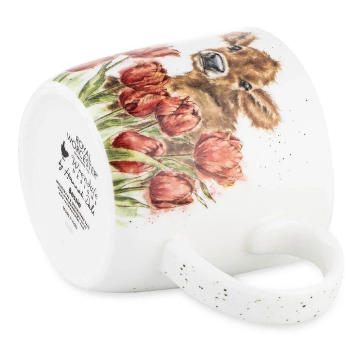 Кружка Royal Worcester Забавная фауна Теленок Бесси и тюльпаны 310 мл, фарфор костяной