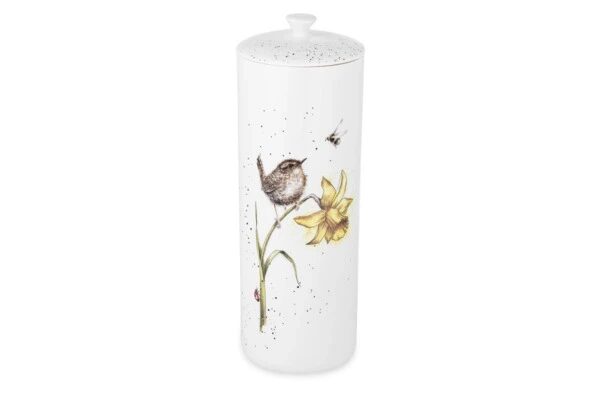 Банка для хранения с крышкой Royal Worcester Забавная фауна Крапивник 31х11 см, фарфор костяной