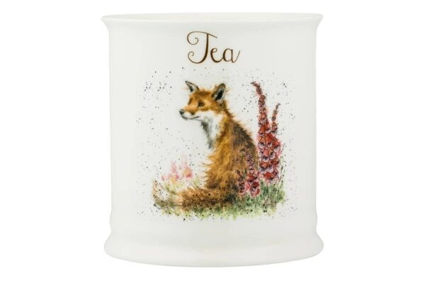Банка для чая с крышкой Royal Worcester Забавная фауна Лиса 10х14,5 см, фарфор костяной