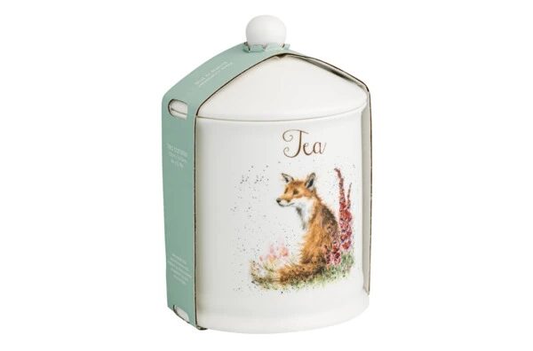 Банка для чая с крышкой Royal Worcester Забавная фауна Лиса 10х14,5 см, фарфор костяной