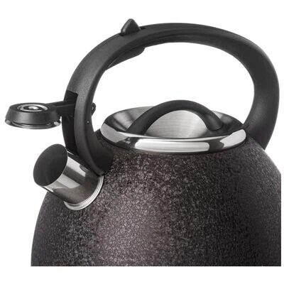 Чайник Agness со свистком 2,5 л, black, индукционное дно