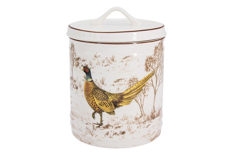 Банка для сыпучих продуктов Imari, 1,3 л, керамика К, белая, Птицы, Hunting