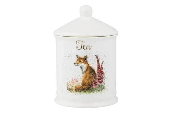 Банка для чая с крышкой Royal Worcester Забавная фауна Лиса 10х14,5 см, фарфор костяной