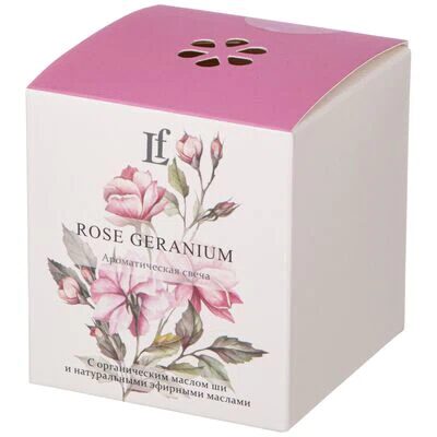 Свеча ароматизированная в стакане Lefard rose geranium 7,5х8,5 см