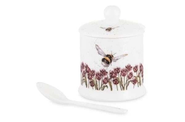 Банка для специй с ложкой Royal Worcester Забавная фауна Пчела 160 мл, фарфор костяной