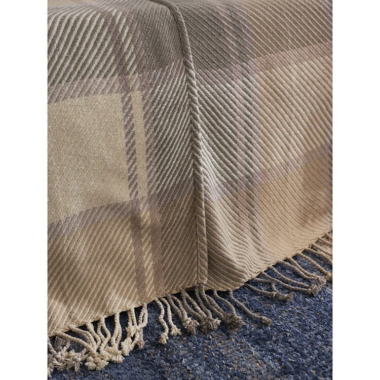 Покрывало из хлопка Tkano Warm traditions бежево-серого цвета из коллекции Essential, 230х250 см
