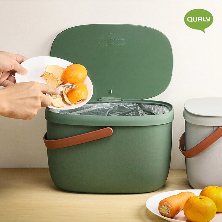 Контейнер для пищевых отходов QUALY Foody, 7 л, зеленый
