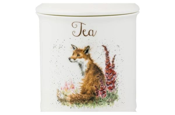 Банка для чая с крышкой Royal Worcester Забавная фауна Лиса 10х14,5 см, фарфор костяной