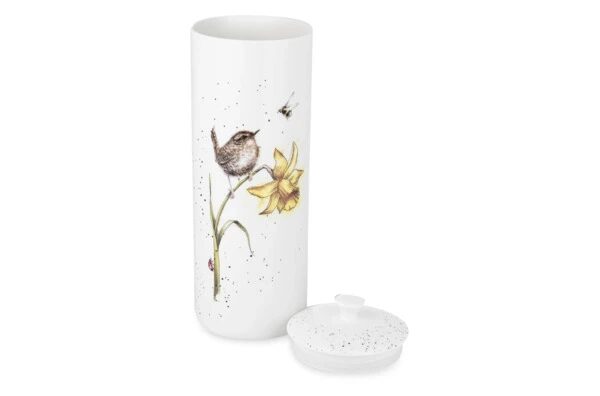 Банка для хранения с крышкой Royal Worcester Забавная фауна Крапивник 31х11 см, фарфор костяной