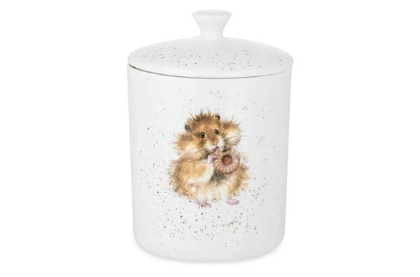Банка для хранения с крышкой Royal Worcester Забавная фауна Хомячок 18х13 см, фарфор костяной