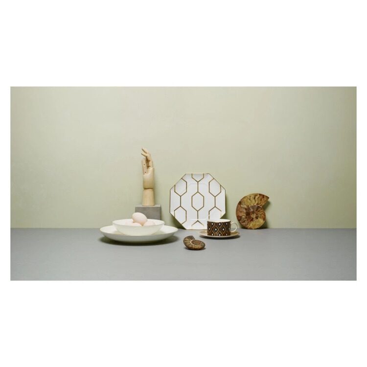 Чашка чайная с блюдцем Wedgwood Аррис Геометрия 220 мл, фарфор