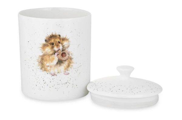 Банка для хранения с крышкой Royal Worcester Забавная фауна Хомячок 18х13 см, фарфор костяной